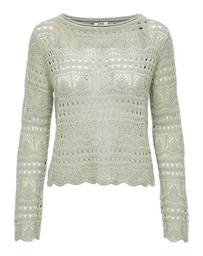 JDY - JDYSun Lay Boatneck Pullover Strik - Desert Sage